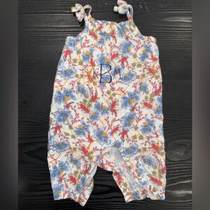 “kBm” Embroidered Floral Romper 3-6M